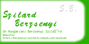 szilard berzsenyi business card